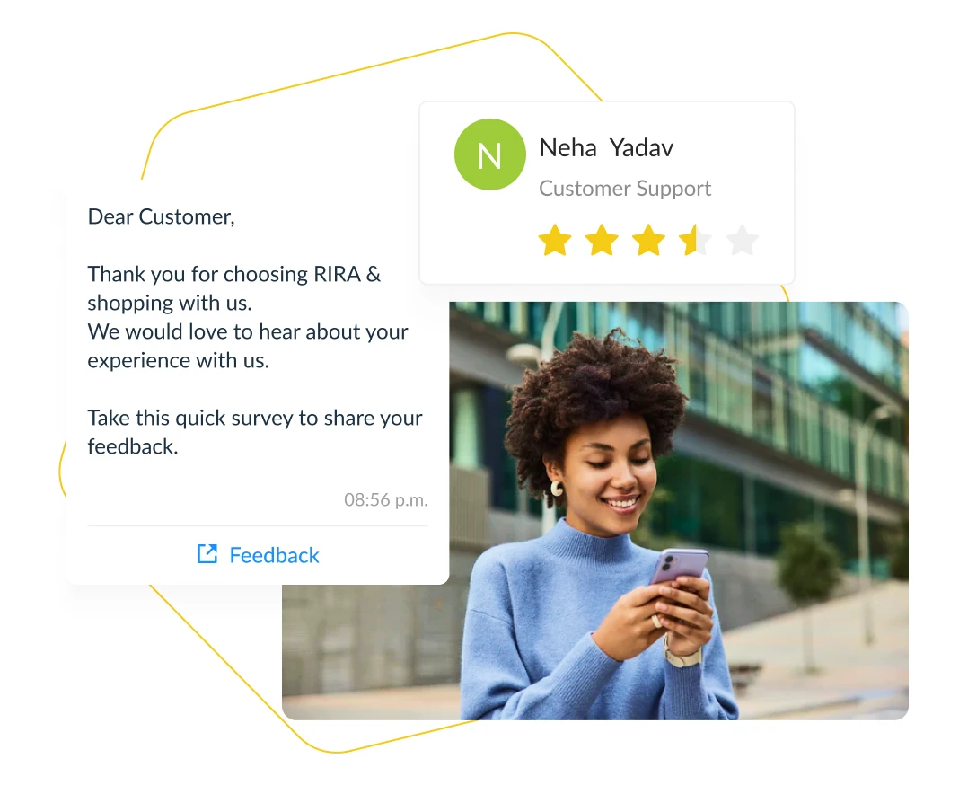Get your agents rated by customers with feedback module